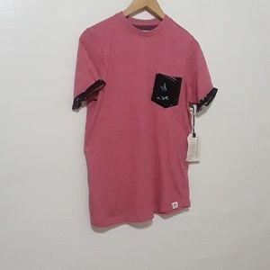 Free planet pink and black short sleeve shirt.